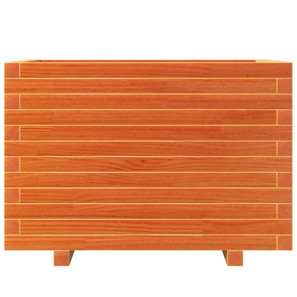 Fioriera Giardino Marrone Cera 70X40X49,5Cm Legno Massello Pino Impregnato Naturale