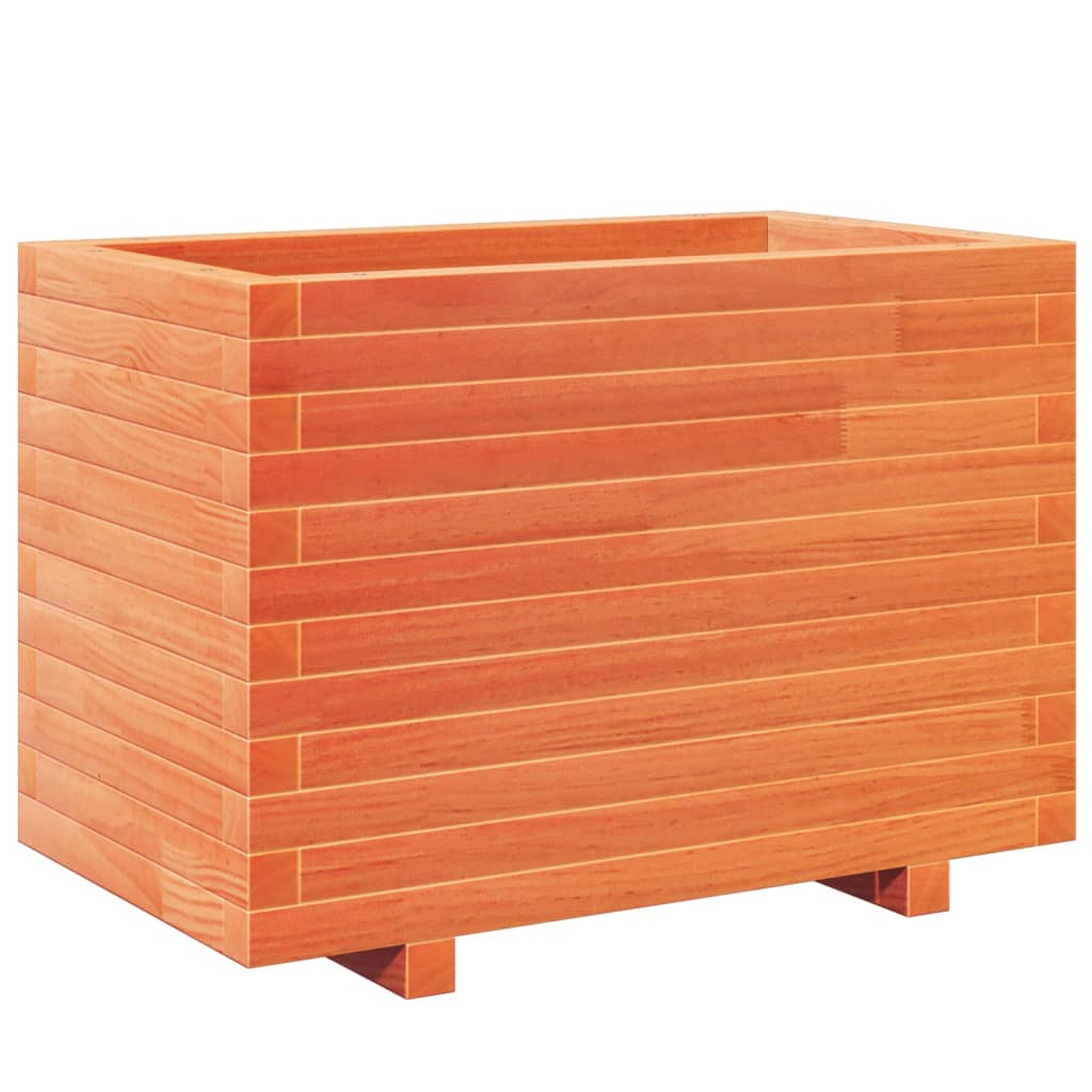 Fioriera Giardino Marrone Cera 70X40X49,5Cm Legno Massello Pino Impregnato Naturale