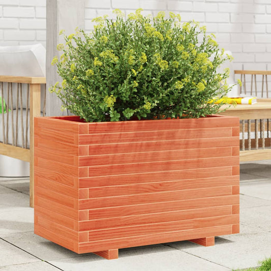 Fioriera Giardino Marrone Cera 70X40X49,5Cm Legno Massello Pino Impregnato Naturale