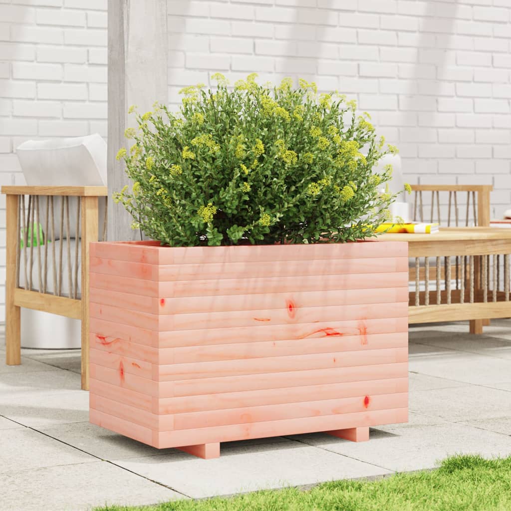 Fioriera Da Giardino 70X40X49,5 Cm In Legno Massello Di Douglas Bianco