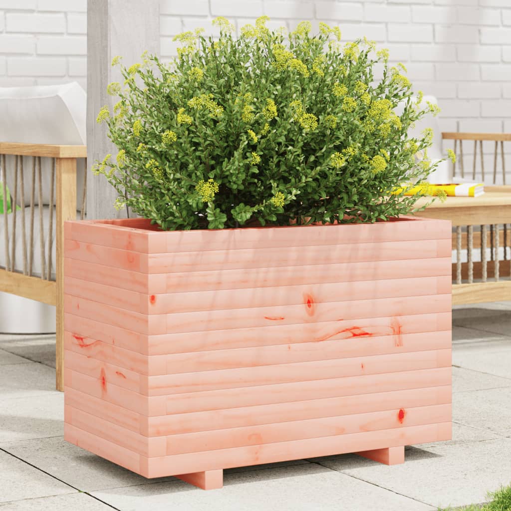 Fioriera Da Giardino 70X40X49,5 Cm In Legno Massello Di Douglas Bianco
