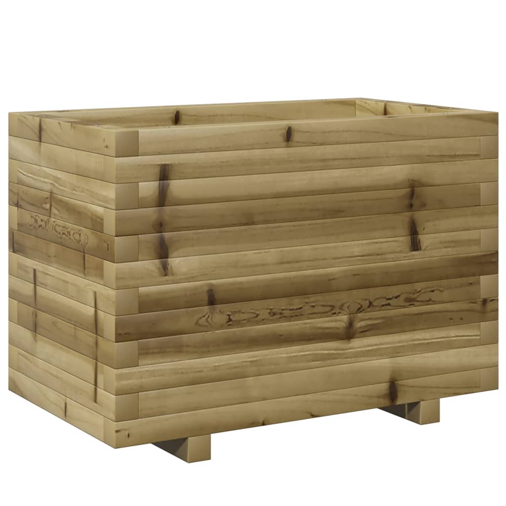 Fioriera Da Giardino 70X40X49,5 Cm In Legno Di Pino Impregnato Impregnato Naturale