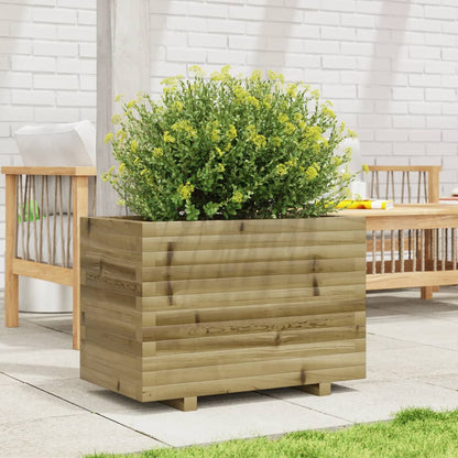Fioriera Da Giardino 70X40X49,5 Cm In Legno Di Pino Impregnato Impregnato Naturale