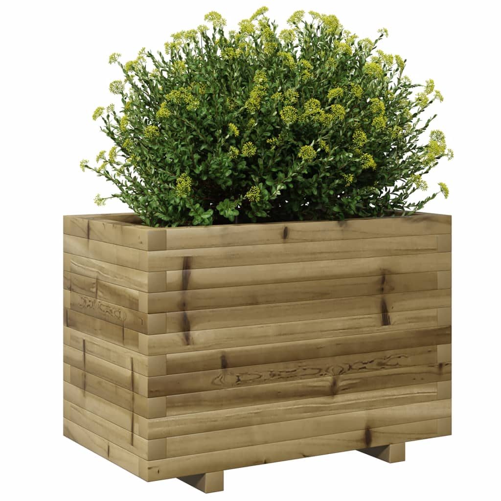Fioriera Da Giardino 70X40X49,5 Cm In Legno Di Pino Impregnato Impregnato Naturale