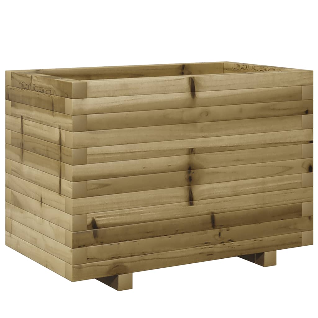 Fioriera Da Giardino 70X40X49,5 Cm In Legno Di Pino Impregnato Impregnato Naturale