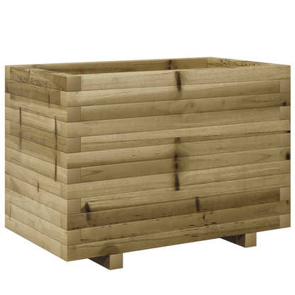 Fioriera Da Giardino 70X40X49,5 Cm In Legno Di Pino Impregnato Impregnato Naturale