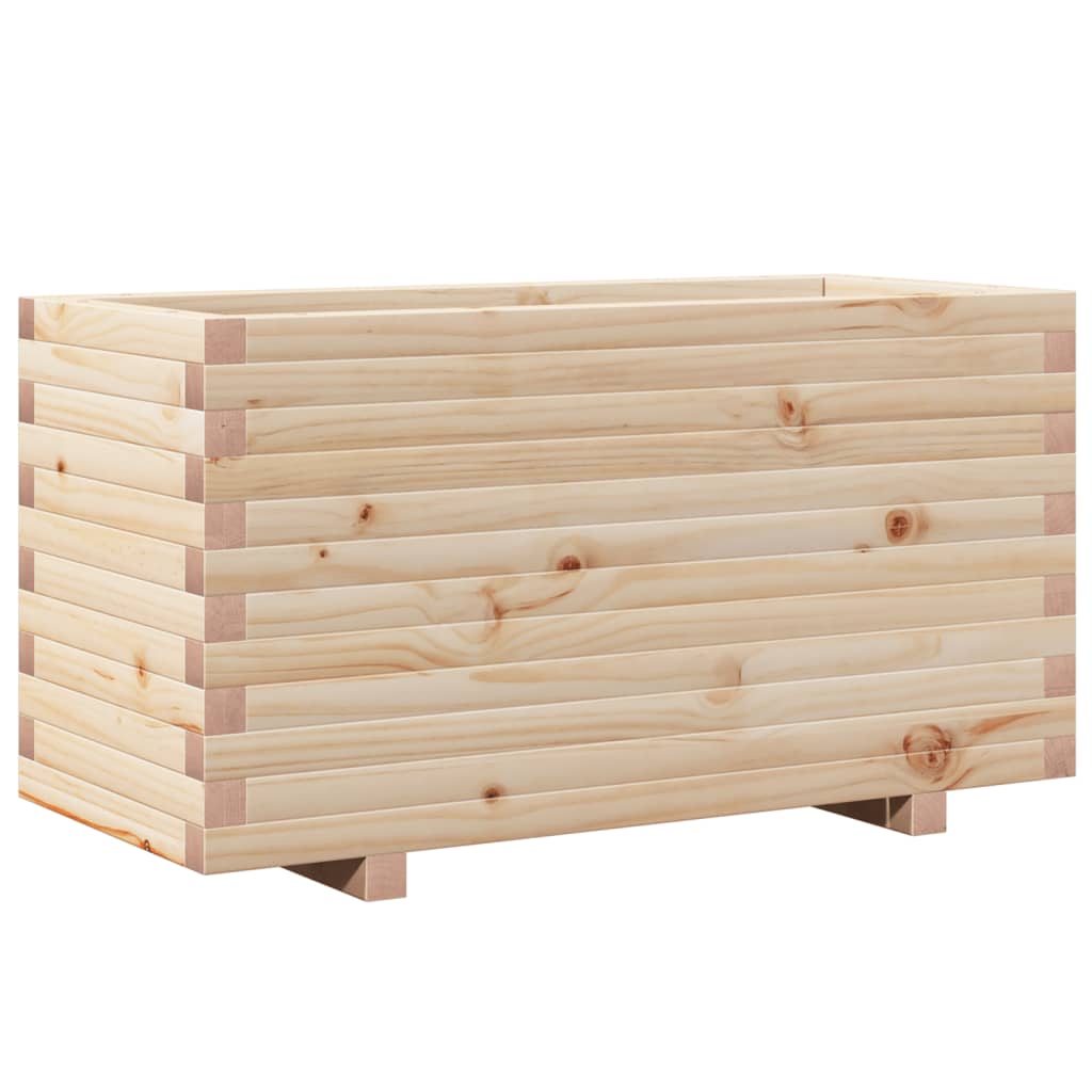 Fioriera Da Giardino 90X40X49,5 Cm In Legno Massello Di Pino Douglas Naturale
