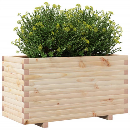 Fioriera Da Giardino 90X40X49,5 Cm In Legno Massello Di Pino Douglas Naturale
