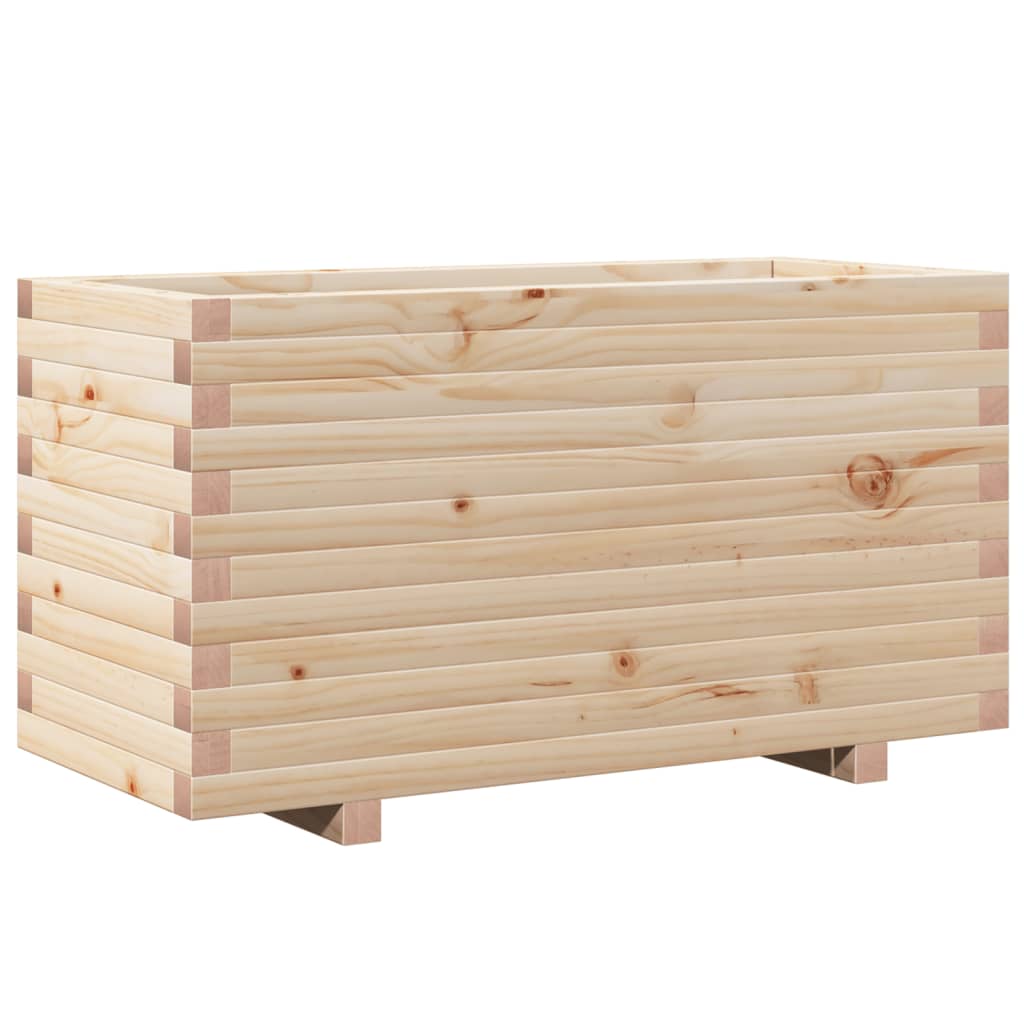 Fioriera Da Giardino 90X40X49,5 Cm In Legno Massello Di Pino Douglas Naturale