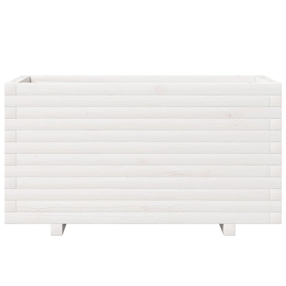Fioriera Da Giardino Bianca 90X40X49,5Cm Legno Massello Di Pino Pino Naturale