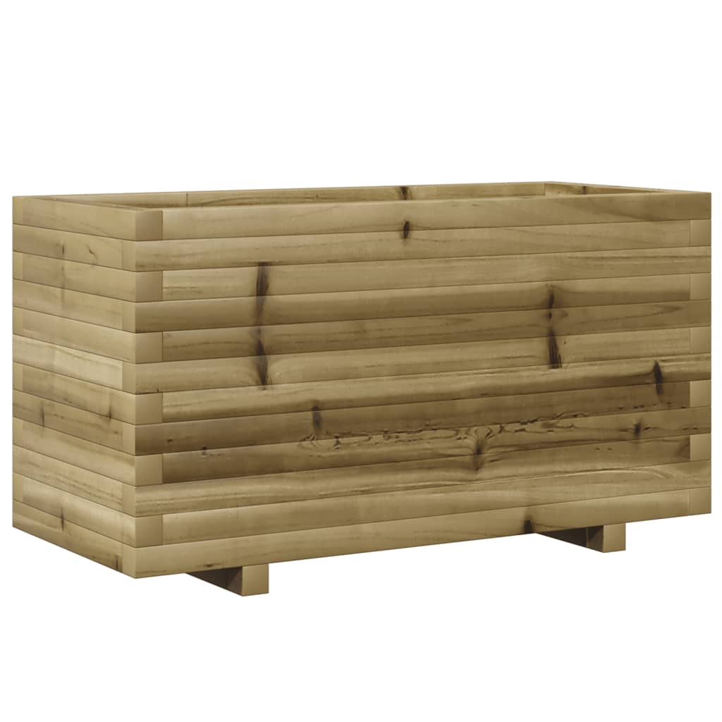 Fioriera Da Giardino 90X40X49,5 Cm In Legno Di Pino Impregnato Bianco