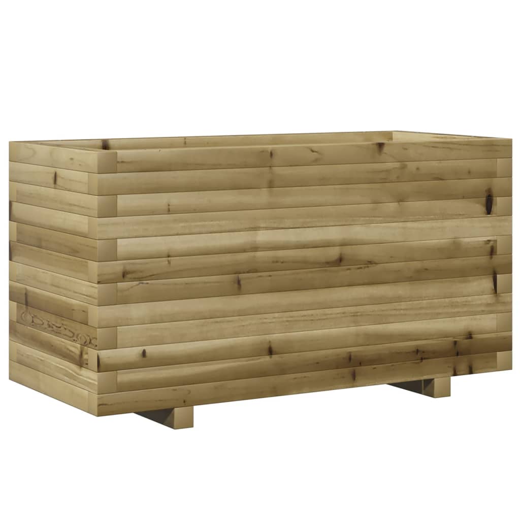 Fioriera Da Giardino 90X40X49,5 Cm In Legno Di Pino Impregnato Bianco