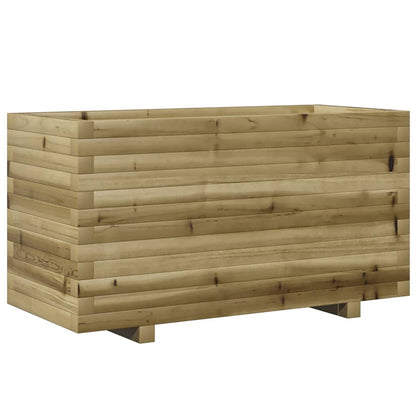 Fioriera Da Giardino 90X40X49,5 Cm In Legno Di Pino Impregnato Bianco