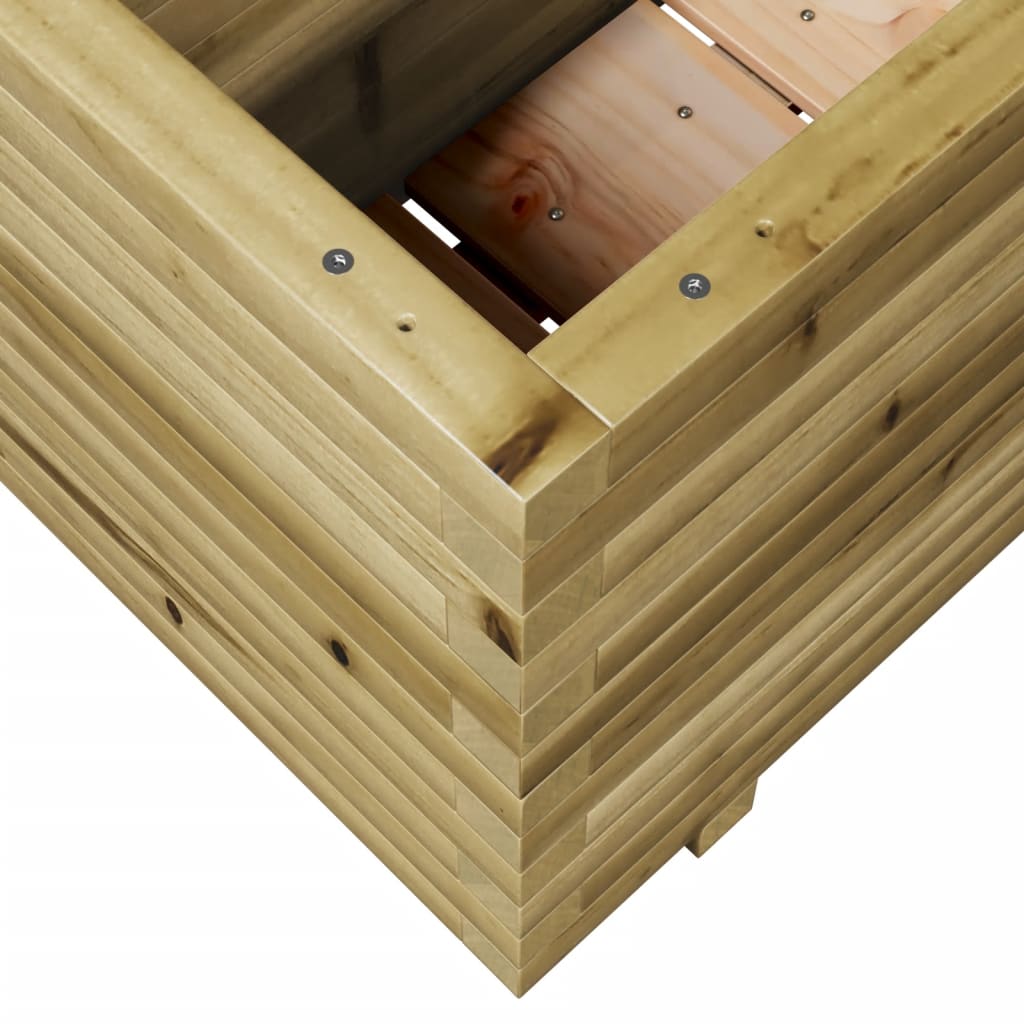 Fioriera Da Giardino 90X40X49,5 Cm In Legno Di Pino Impregnato Bianco