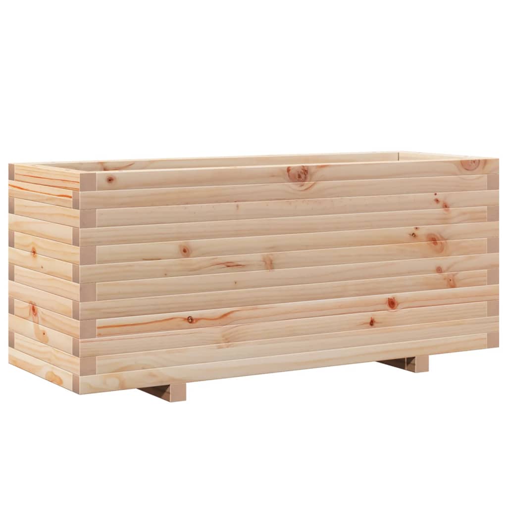 Fioriera Da Giardino 110X40X49,5 Cm In Legno Massello Di Pino Douglas Naturale