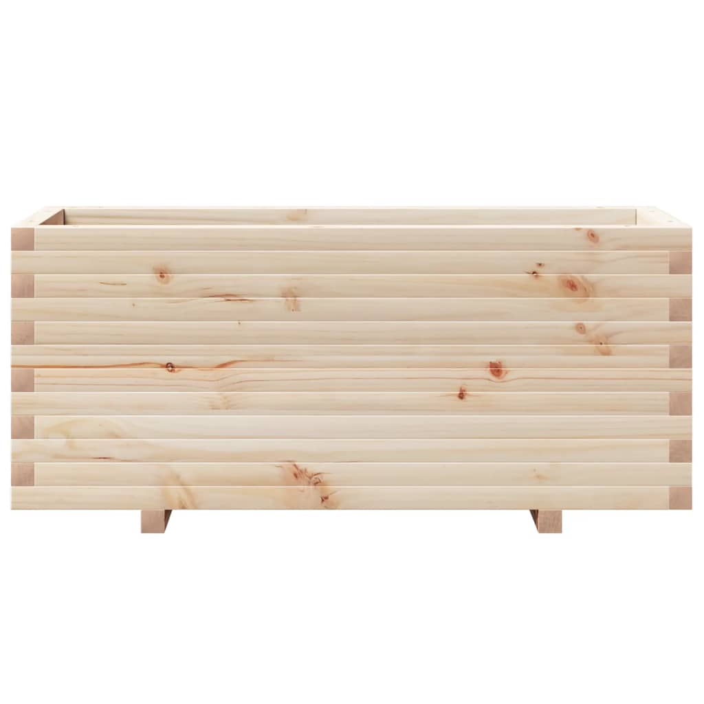 Fioriera Da Giardino 110X40X49,5 Cm In Legno Massello Di Pino Douglas Naturale