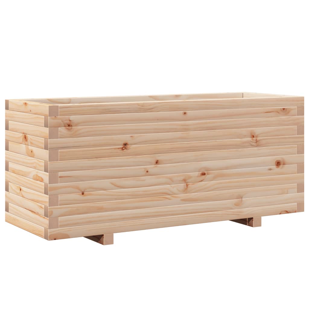 Fioriera Da Giardino 110X40X49,5 Cm In Legno Massello Di Pino Douglas Naturale