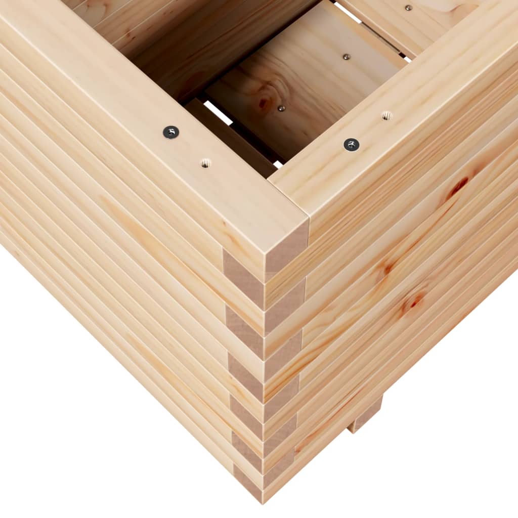 Fioriera Da Giardino 110X40X49,5 Cm In Legno Massello Di Pino Douglas Naturale