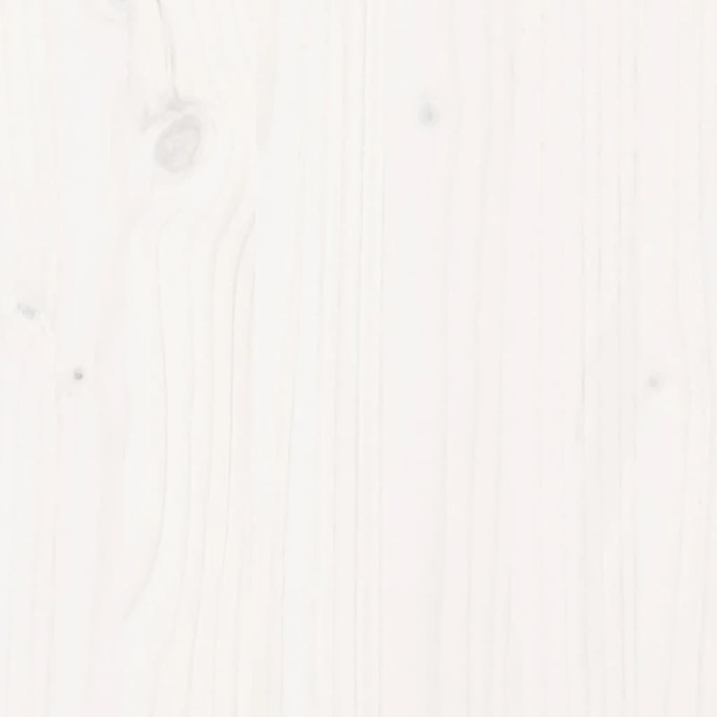 Fioriera Da Giardino Bianca 110X40X49,5 Cm Legno Massello Pino Cera Marrone
