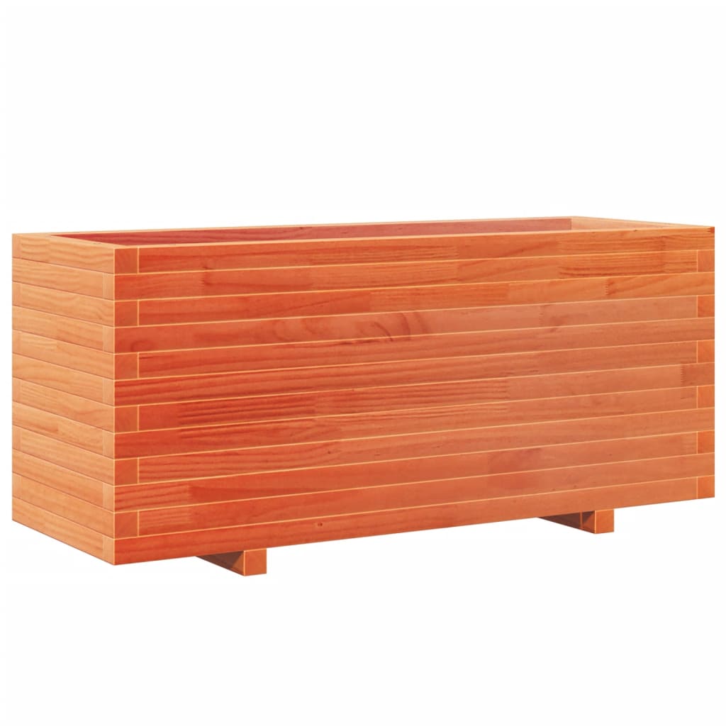 Fioriera Giardino Marrone Cera 110X40X49,5 Legno Massello Pino Bianco