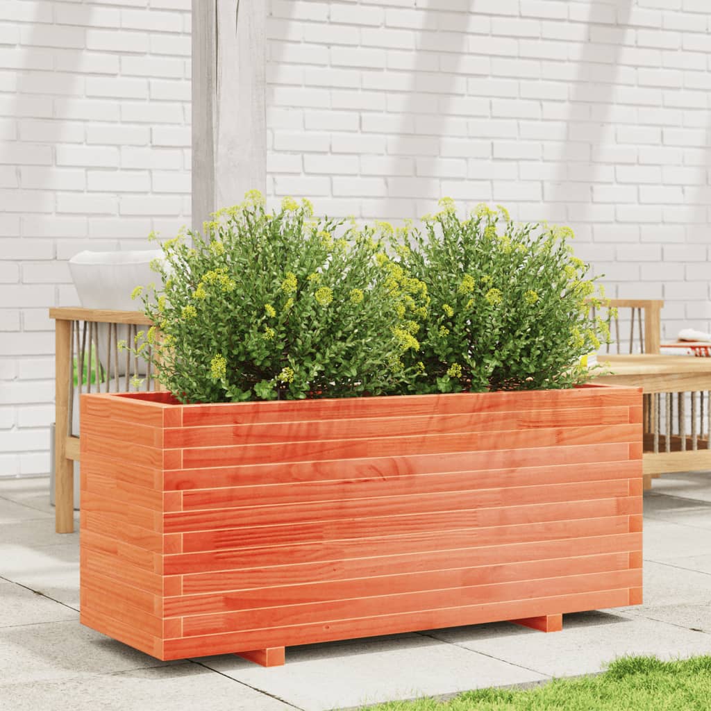 Fioriera Giardino Marrone Cera 110X40X49,5 Legno Massello Pino Bianco