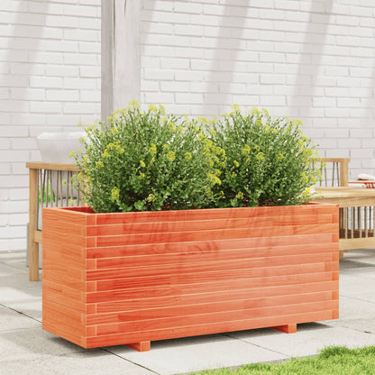 Fioriera Giardino Marrone Cera 110X40X49,5 Legno Massello Pino Bianco