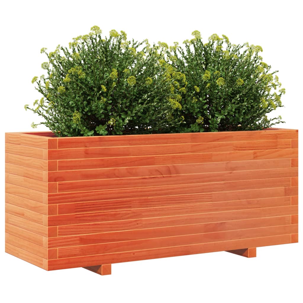 Fioriera Giardino Marrone Cera 110X40X49,5 Legno Massello Pino Bianco