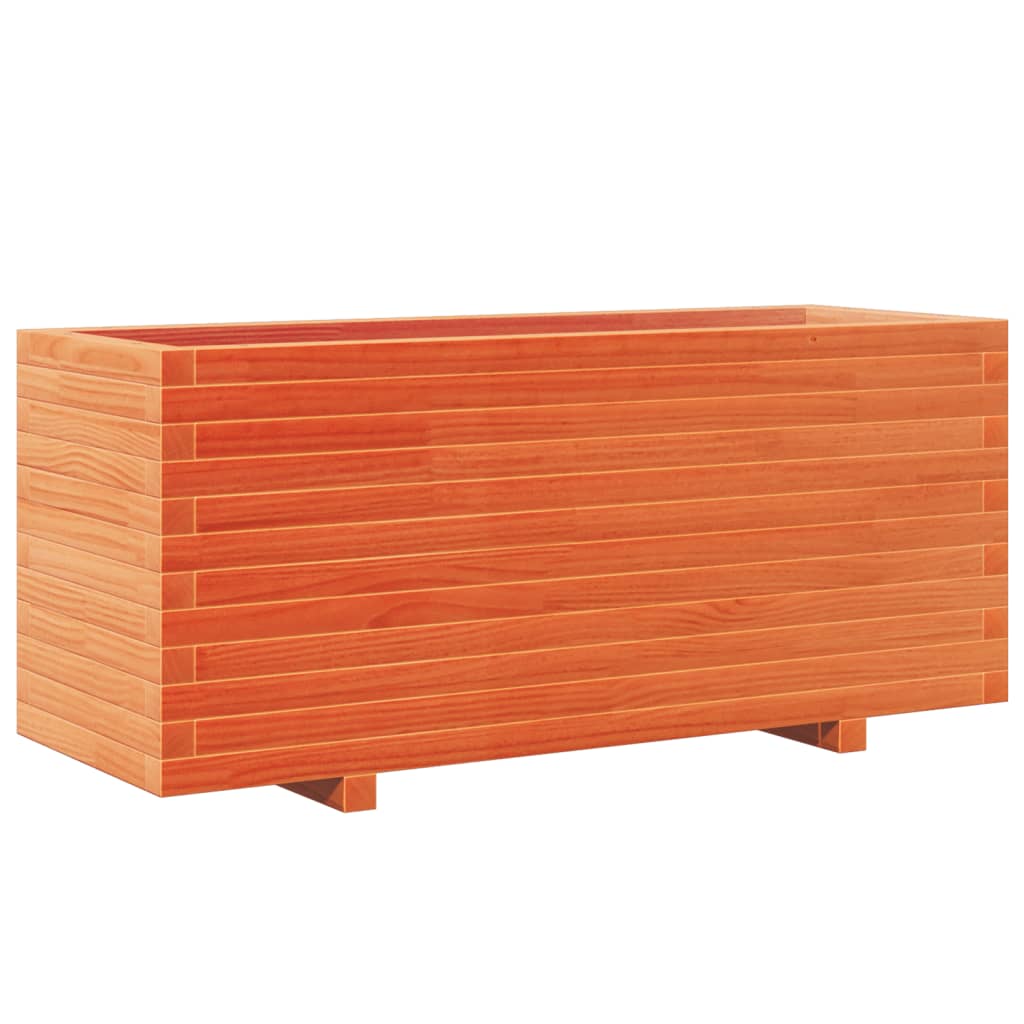 Fioriera Giardino Marrone Cera 110X40X49,5 Legno Massello Pino Bianco