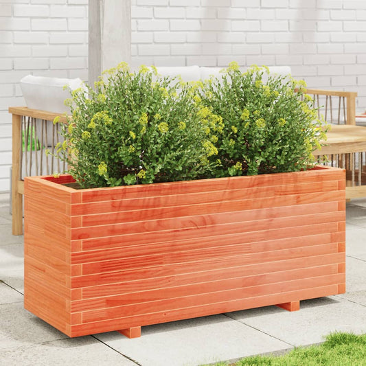 Fioriera Giardino Marrone Cera 110X40X49,5 Legno Massello Pino Bianco