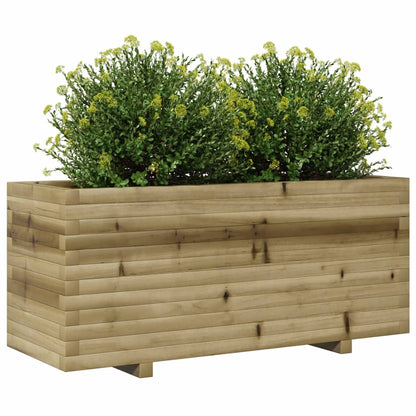 Fioriera Da Giardino 110X40X49,5 Cm In Legno Di Pino Impregnato Bianco