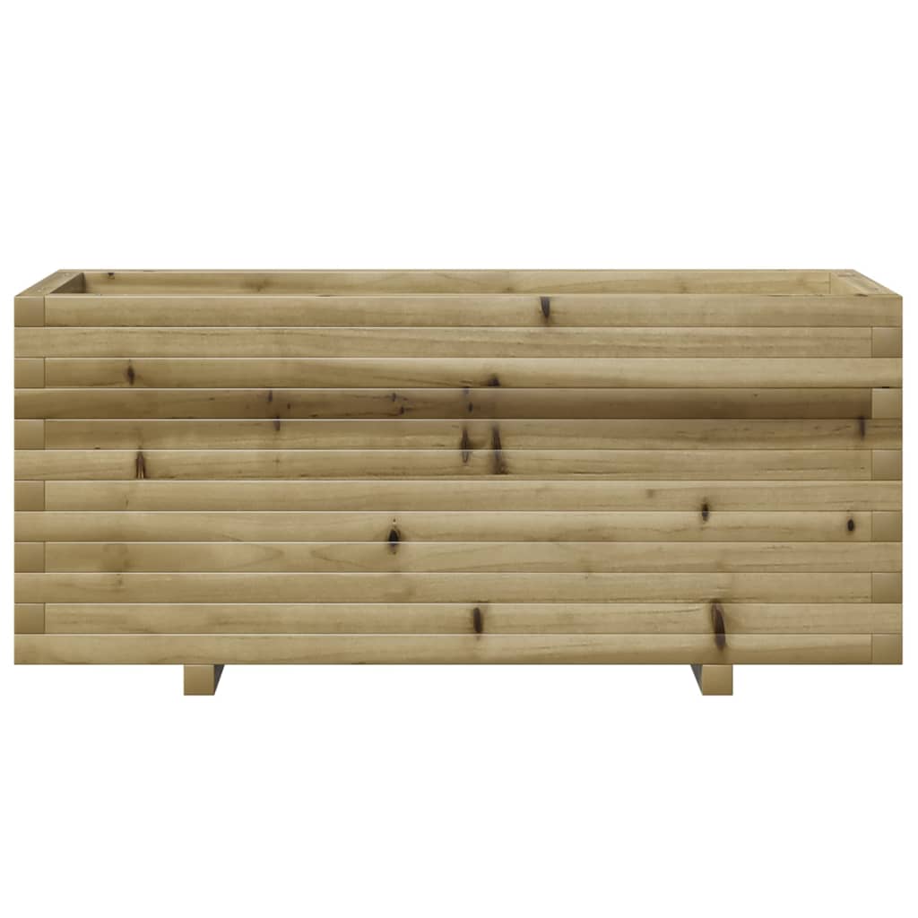Fioriera Da Giardino 110X40X49,5 Cm In Legno Di Pino Impregnato Bianco