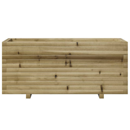 Fioriera Da Giardino 110X40X49,5 Cm In Legno Di Pino Impregnato Bianco