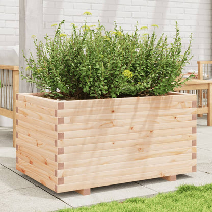 Fioriera Da Giardino 90X60X49,5 Cm In Legno Massello Di Pino Douglas Naturale