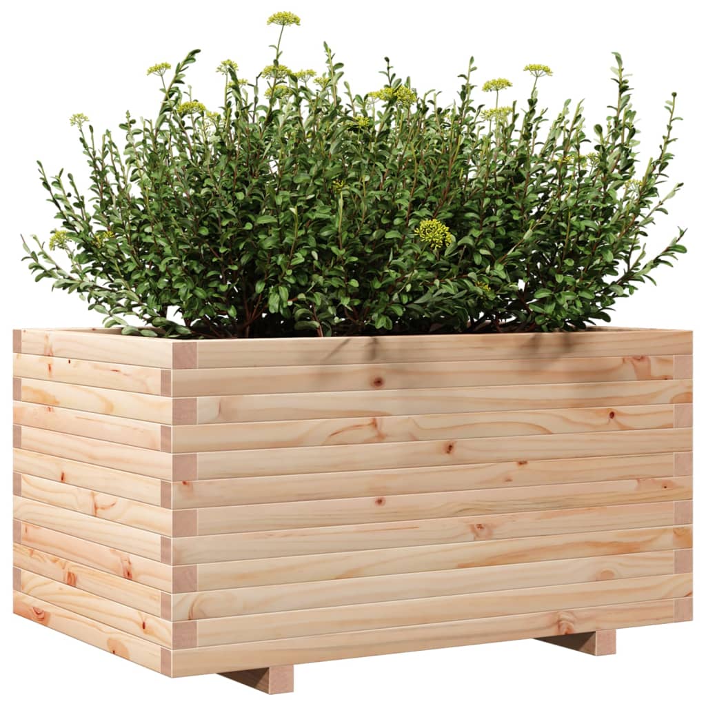 Fioriera Da Giardino 90X60X49,5 Cm In Legno Massello Di Pino Douglas Naturale