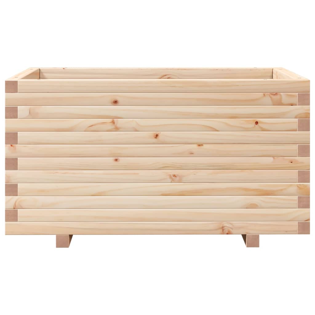 Fioriera Da Giardino 90X60X49,5 Cm In Legno Massello Di Pino Douglas Naturale