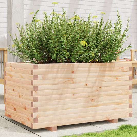 Fioriera Da Giardino 90X60X49,5 Cm In Legno Massello Di Pino Douglas Naturale