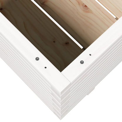 Fioriera Da Giardino Bianca 90X60X49,5Cm Legno Massello Di Pino Bianco