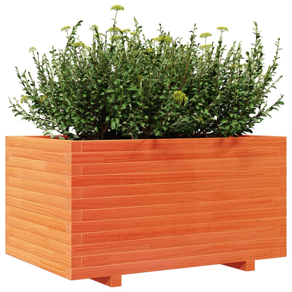 Fioriera Giardino Marrone Cera 90X60X49,5Cm Legno Massello Pino Impregnato Naturale