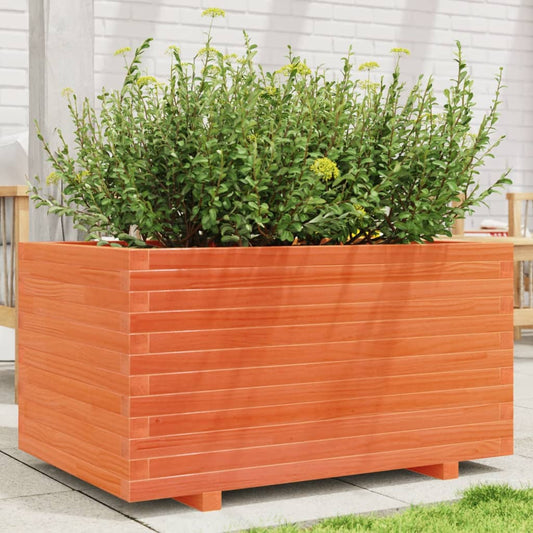 Fioriera Giardino Marrone Cera 90X60X49,5Cm Legno Massello Pino Impregnato Naturale