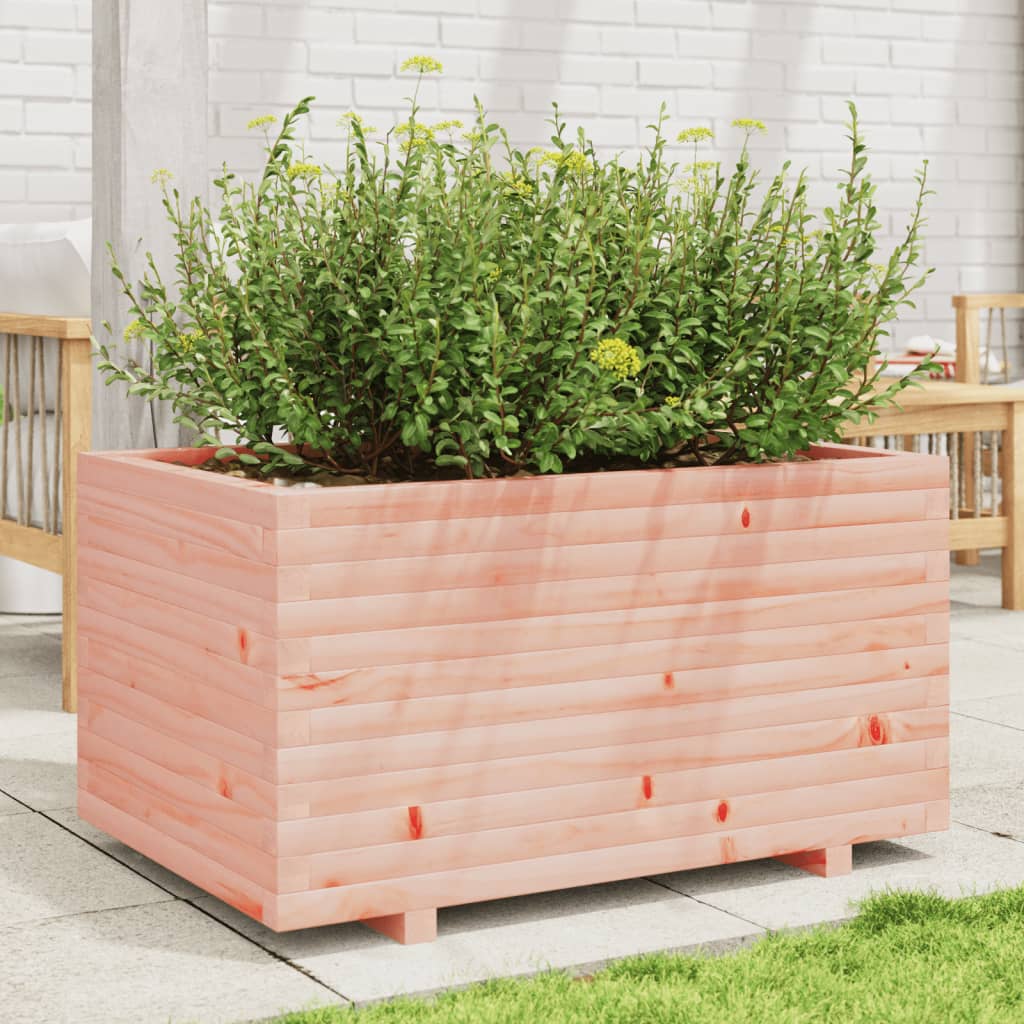 Fioriera Da Giardino 90X60X49,5 Cm In Legno Massello Di Douglas Bianco