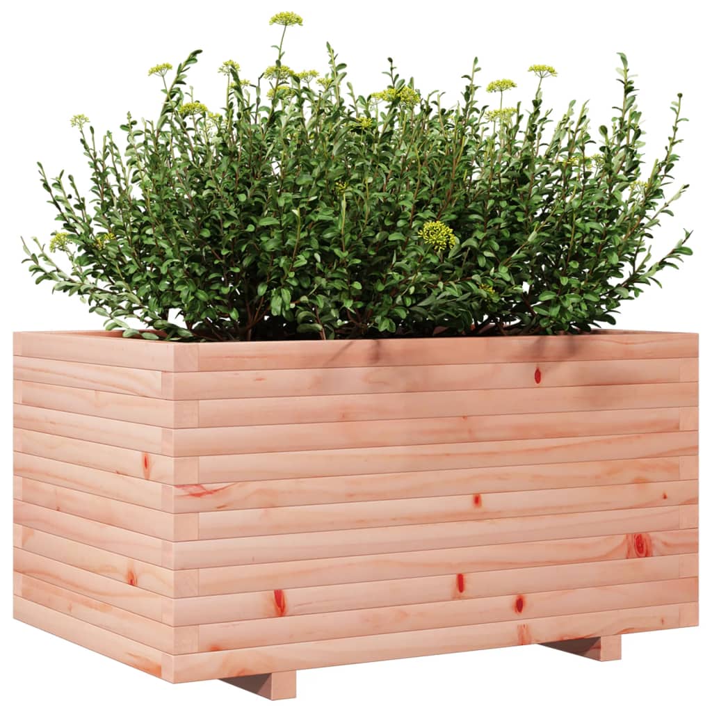 Fioriera Da Giardino 90X60X49,5 Cm In Legno Massello Di Douglas Bianco