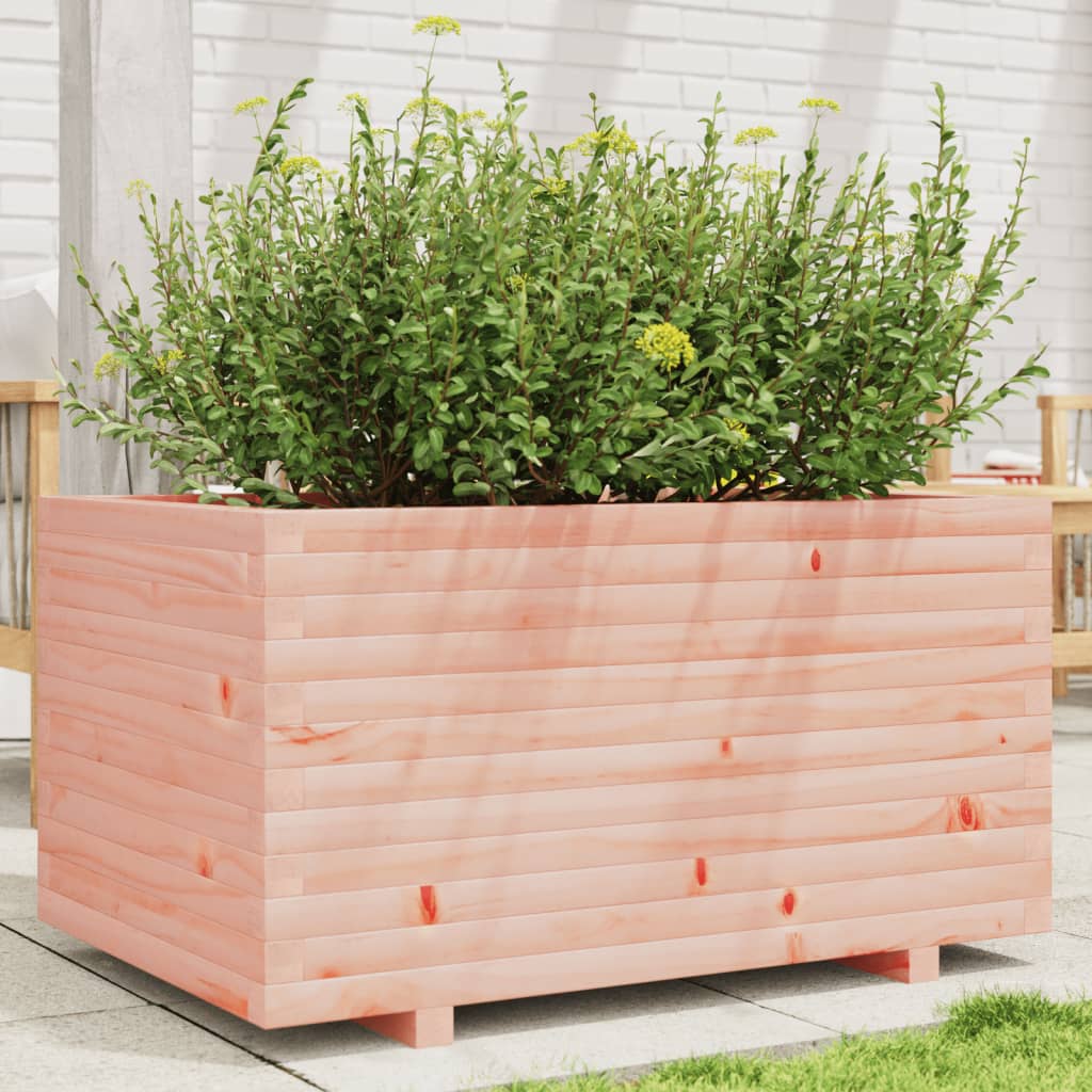 Fioriera Da Giardino 90X60X49,5 Cm In Legno Massello Di Douglas Bianco