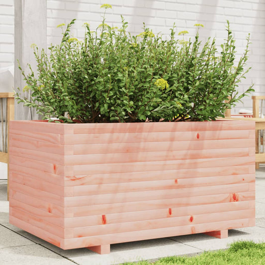 Fioriera Da Giardino 90X60X49,5 Cm In Legno Massello Di Douglas Bianco