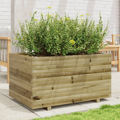 Fioriera Da Giardino 90X60X49,5 Cm In Legno Di Pino Impregnato Impregnato Naturale