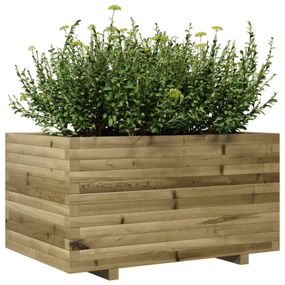 Fioriera Da Giardino 90X60X49,5 Cm In Legno Di Pino Impregnato Impregnato Naturale