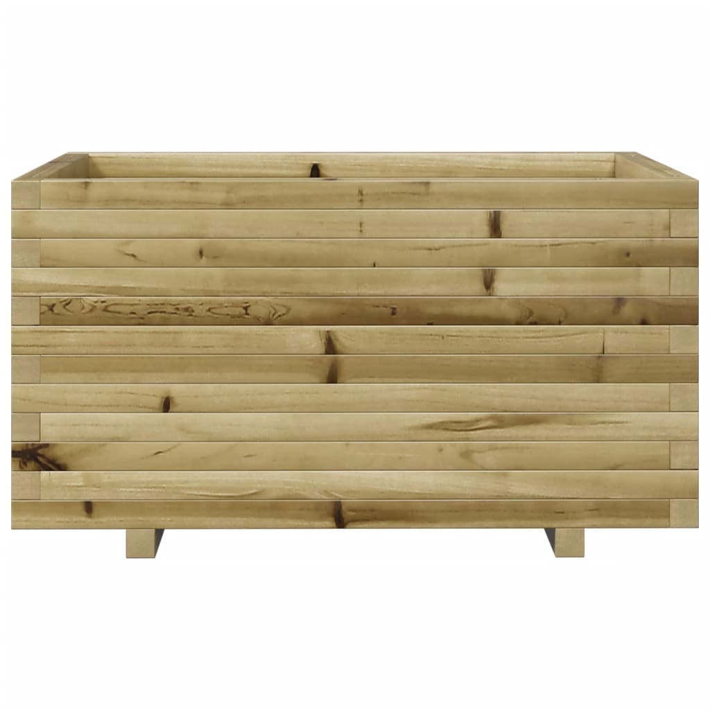 Fioriera Da Giardino 90X60X49,5 Cm In Legno Di Pino Impregnato Impregnato Naturale