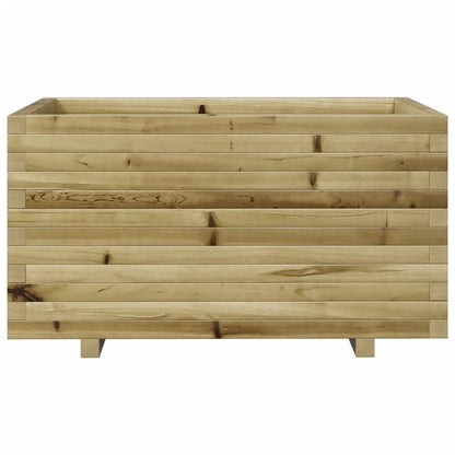 Fioriera Da Giardino 90X60X49,5 Cm In Legno Di Pino Impregnato Impregnato Naturale