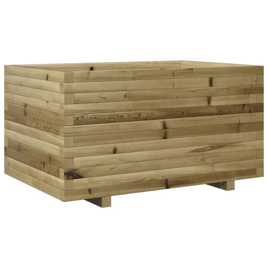 Fioriera Da Giardino 90X60X49,5 Cm In Legno Di Pino Impregnato Impregnato Naturale