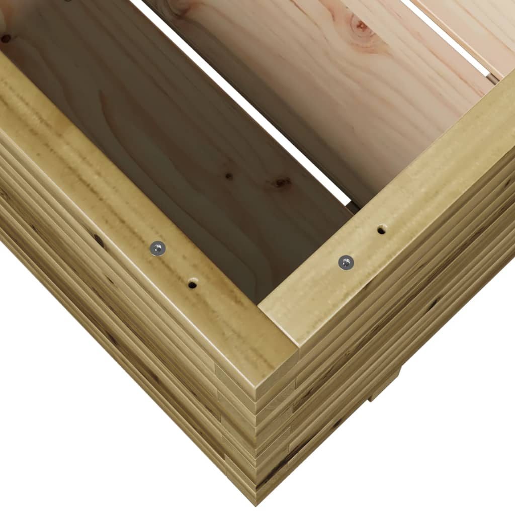 Fioriera Da Giardino 90X60X49,5 Cm In Legno Di Pino Impregnato Impregnato Naturale