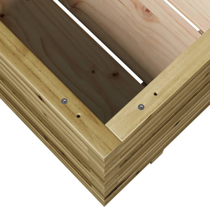 Fioriera Da Giardino 90X60X49,5 Cm In Legno Di Pino Impregnato Impregnato Naturale